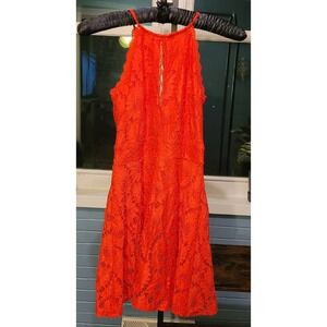 Material Girl Lace Halter Dress Party Cocktail Sleeveless Red‎ Size S